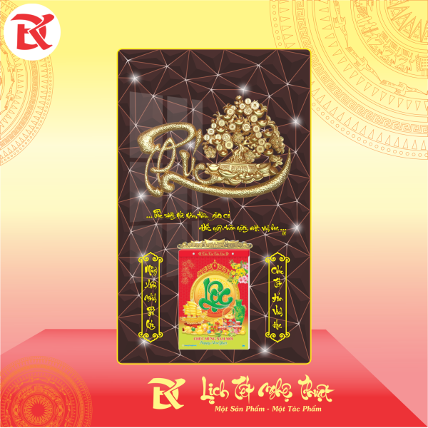Mẫu Lịch Thư Pháp PHÚC - LỘC - TÂM