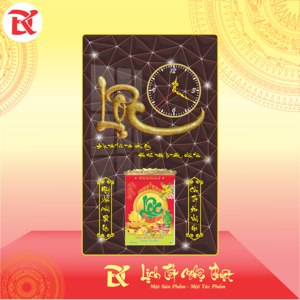 Lịch thư pháp đồng hồ