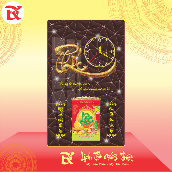 Lịch thư pháp đồng hồ