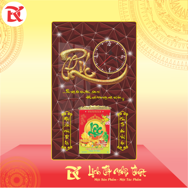 Lịch thư pháp đồng hồ