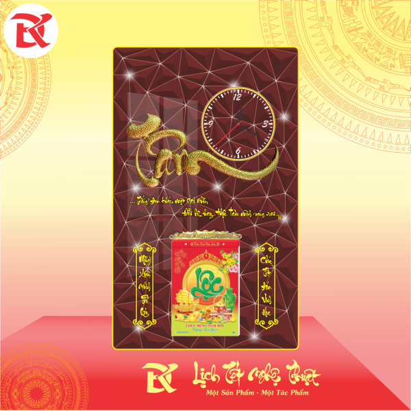 Lịch thư pháp đồng hồ