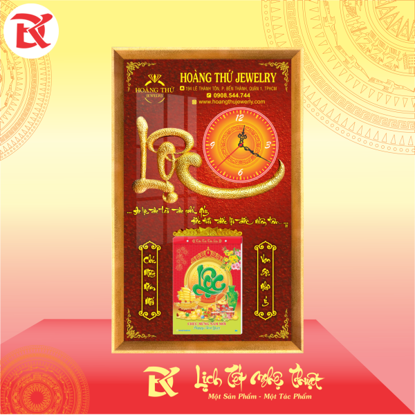 Lịch thư pháp đồng hồ