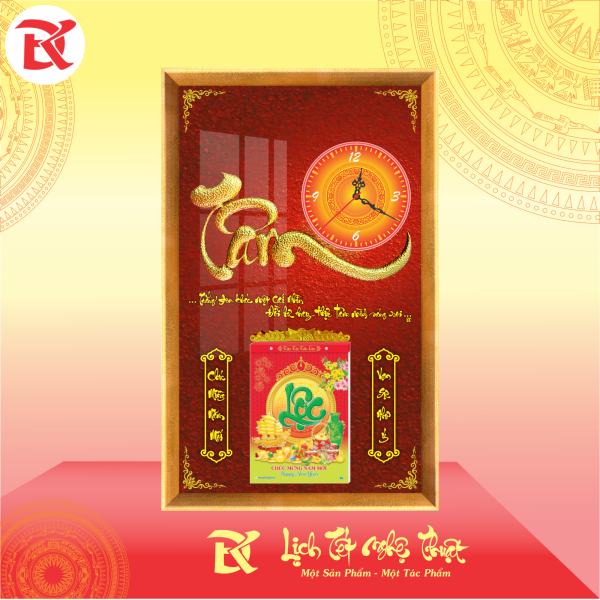 Lịch thư pháp đồng hồ