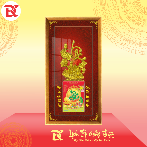 Lịch phù điêu hoa sen