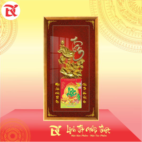 Lịch phù điêu hoa sen